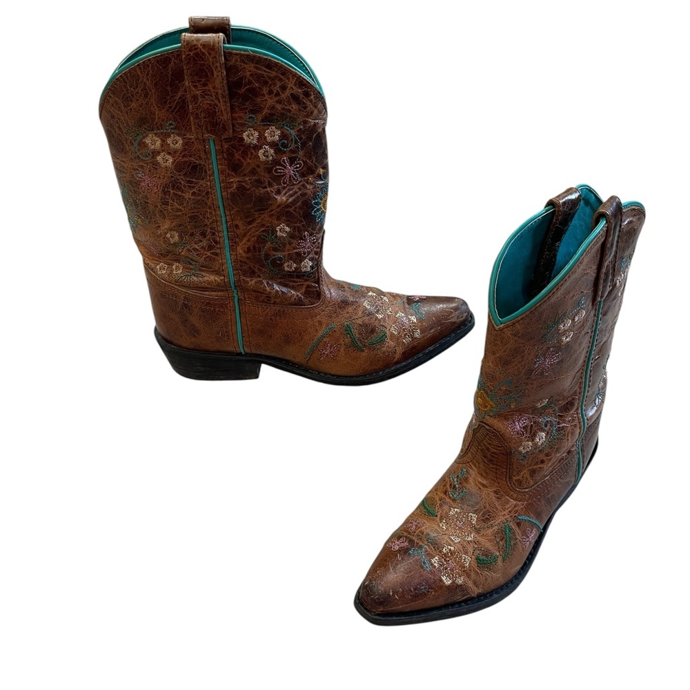 Smoky Mountain Florence Brown Floral Embroidered Western Cowgirl Boots size 3